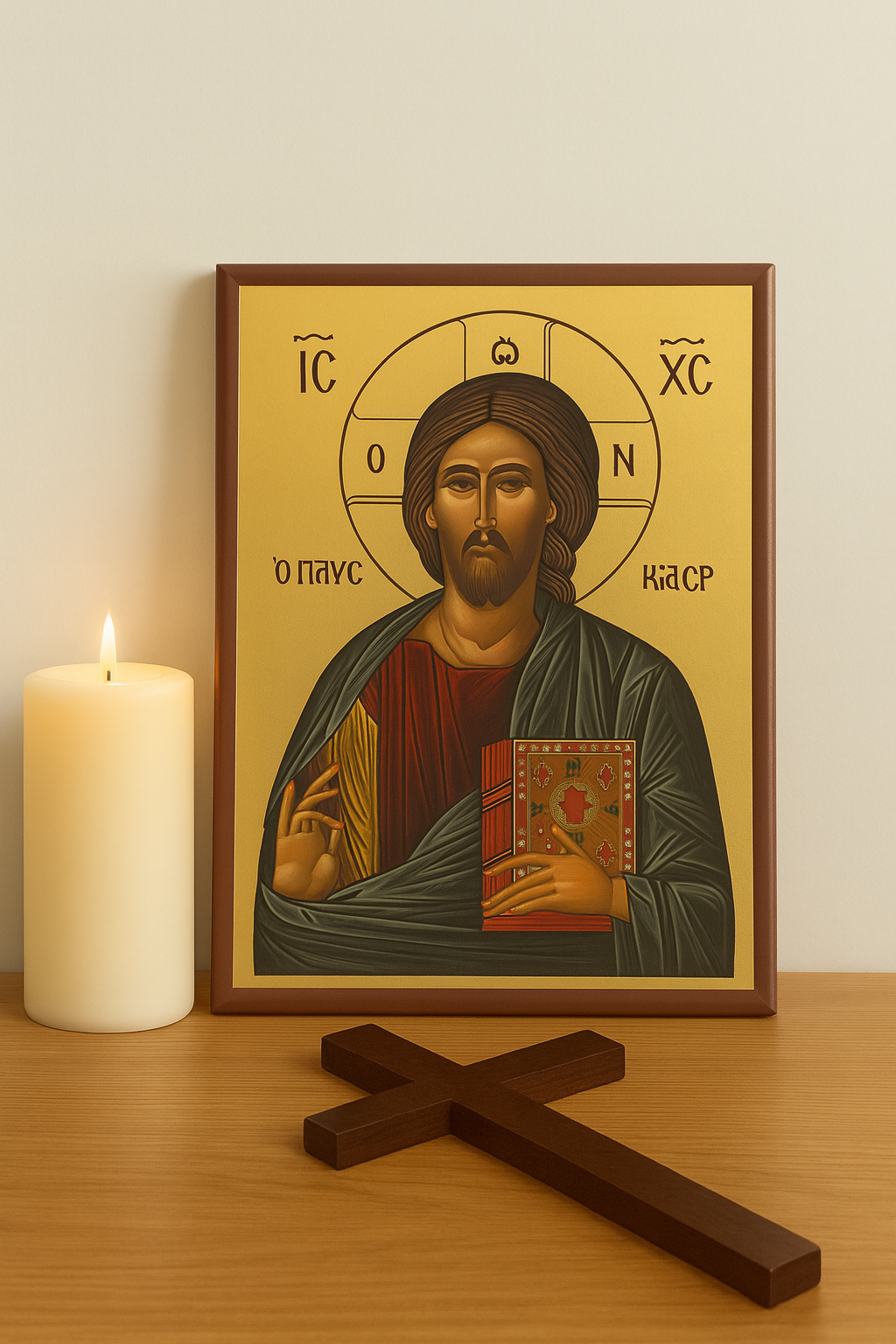 Εικόνα Χριστού Παντοκράτορα - Christ Pantocrator Icon 20 x 15