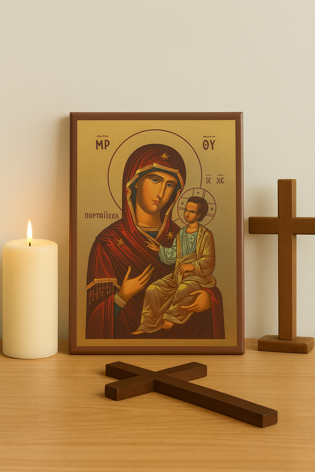 Εικόνα της Θεοτόκου και του Χριστού - Icon of the Theotokos & Christ Child 20x15