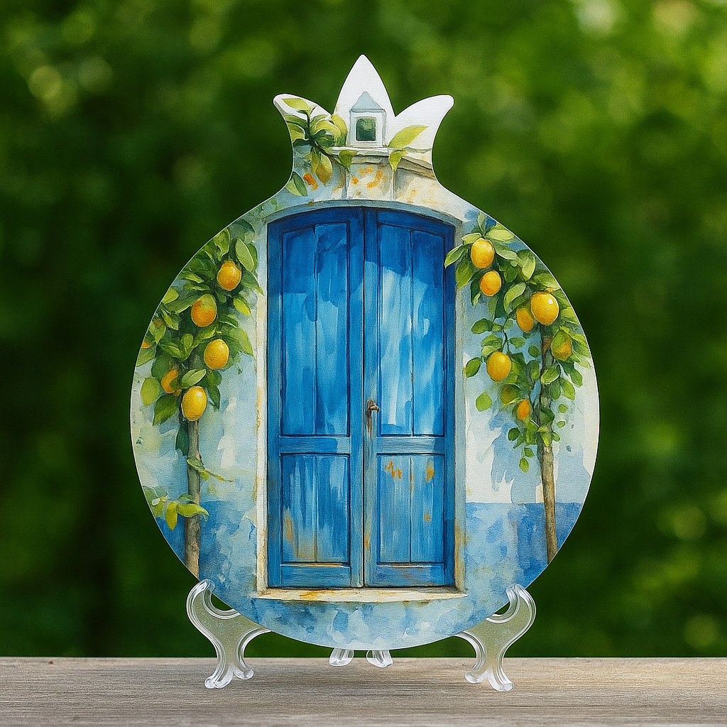 Santorini-Inspired Decorative Wall Plaque