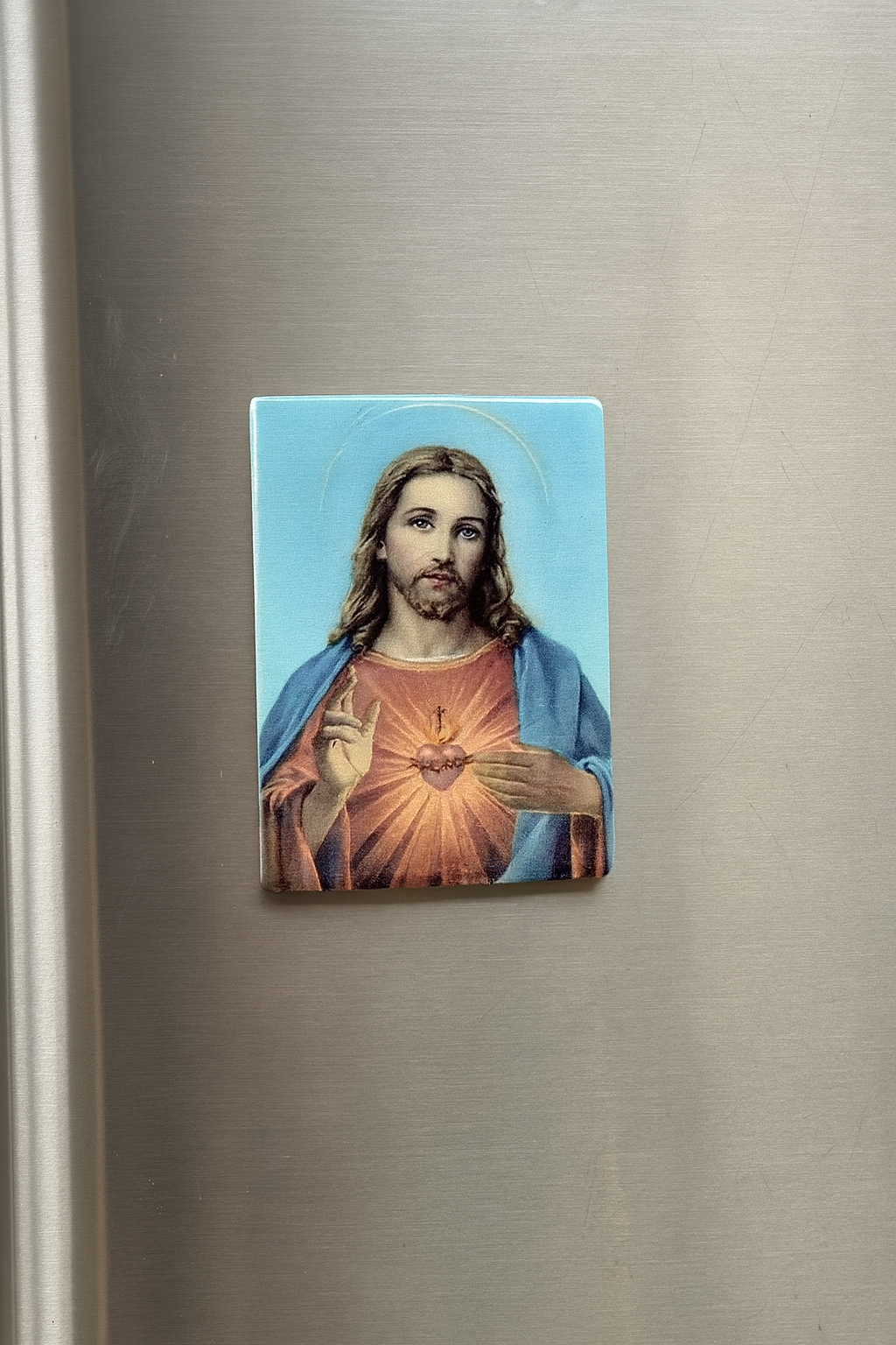 Rectangle Holy Sacred Heart Jesus Picture Ceramic Magnet – Approx. 70×50 mm