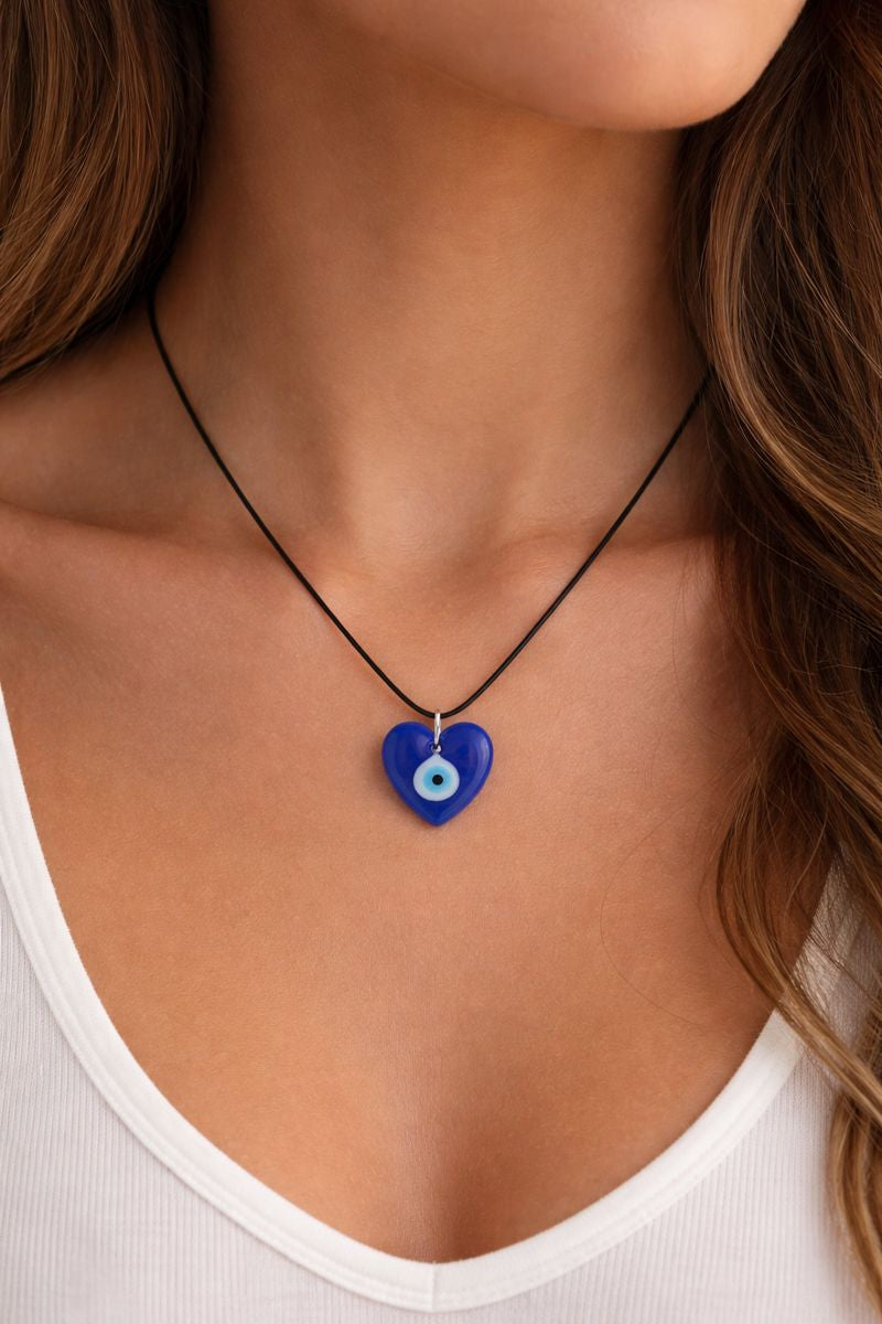 Heart-Shaped Evil Eye Necklace ( Code 22-171)