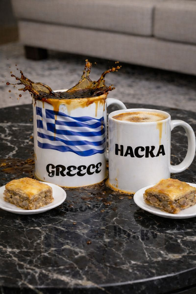 Personalised Greek Flag Mugs