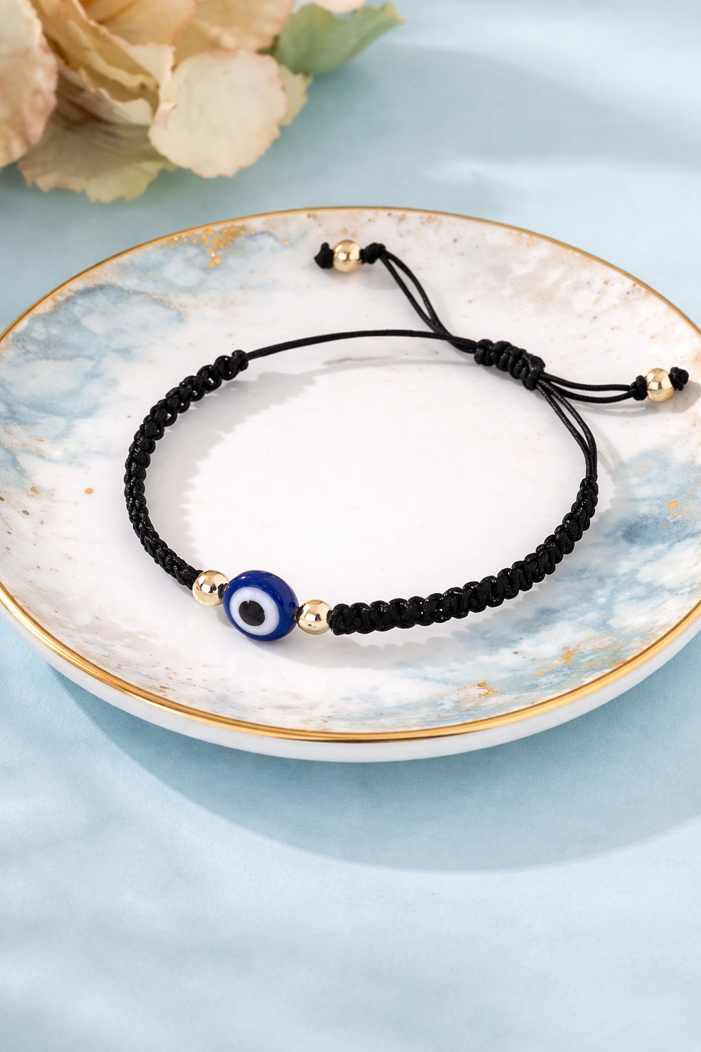 Evil Eye Bracelet – Black & Gold (Code 8-64)