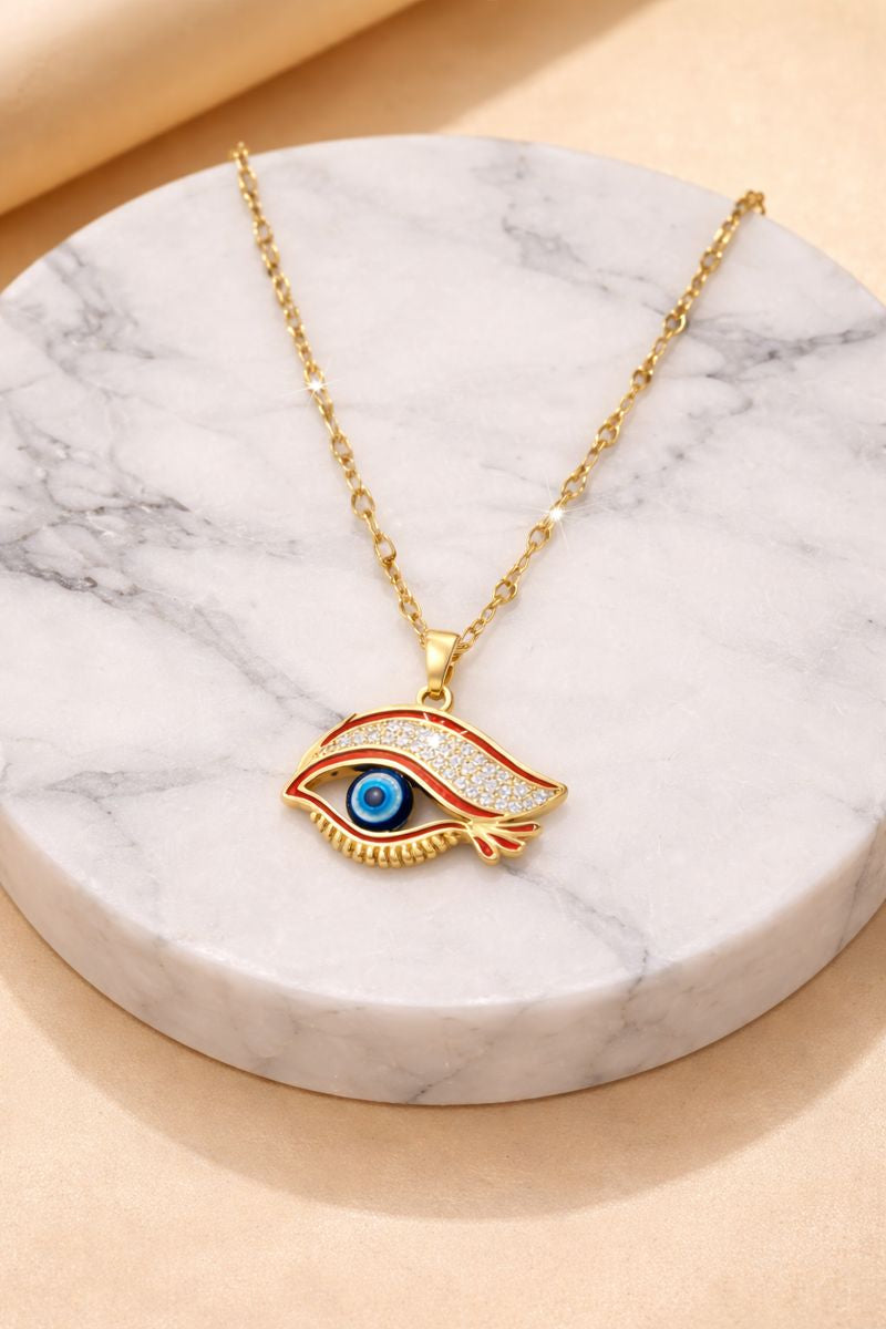 Gold Plated Evil Eye Necklace (Code 9-67)
