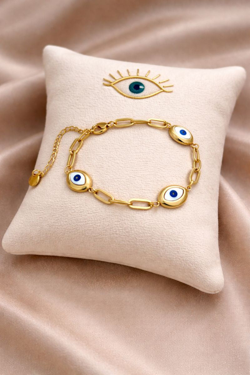 Gold Evil Eye Bracelet – Timeless Protection & Elegance (code 14-107)