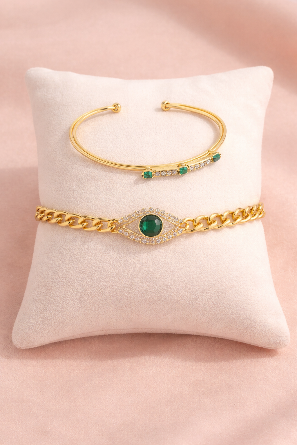 Emerald Eye Bracelet Set ( Code 22-175)