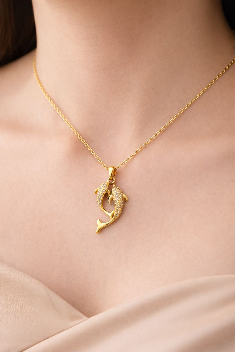 Gold Plated Dolphin Necklace