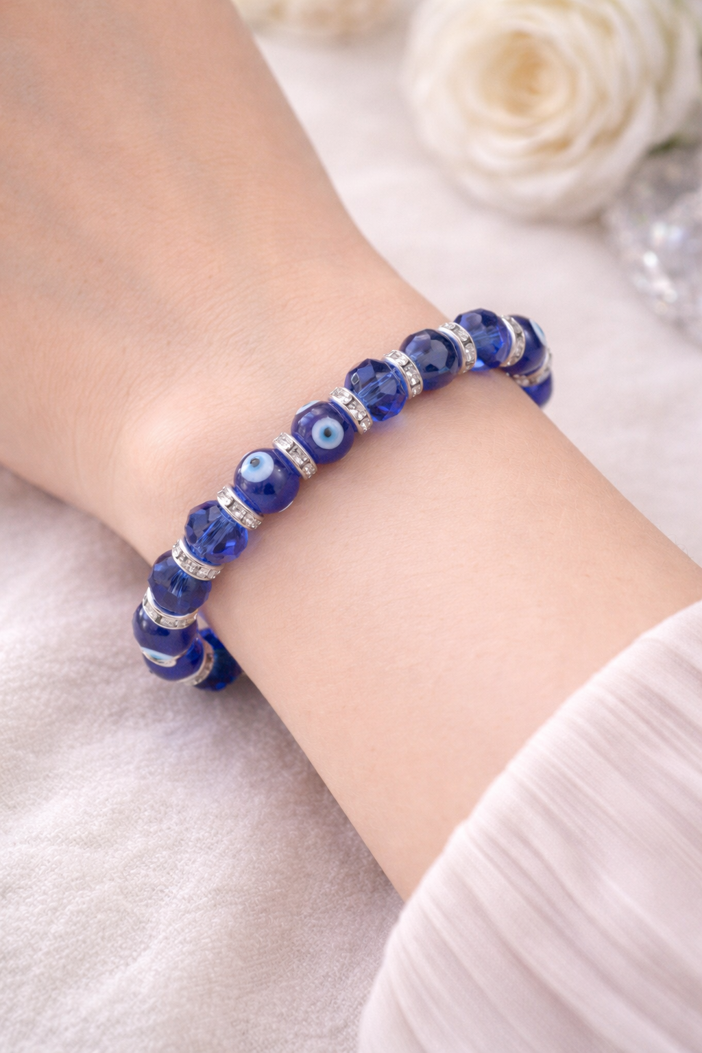 Blue Evil Eye Beaded Bracelet (Code 8-58)