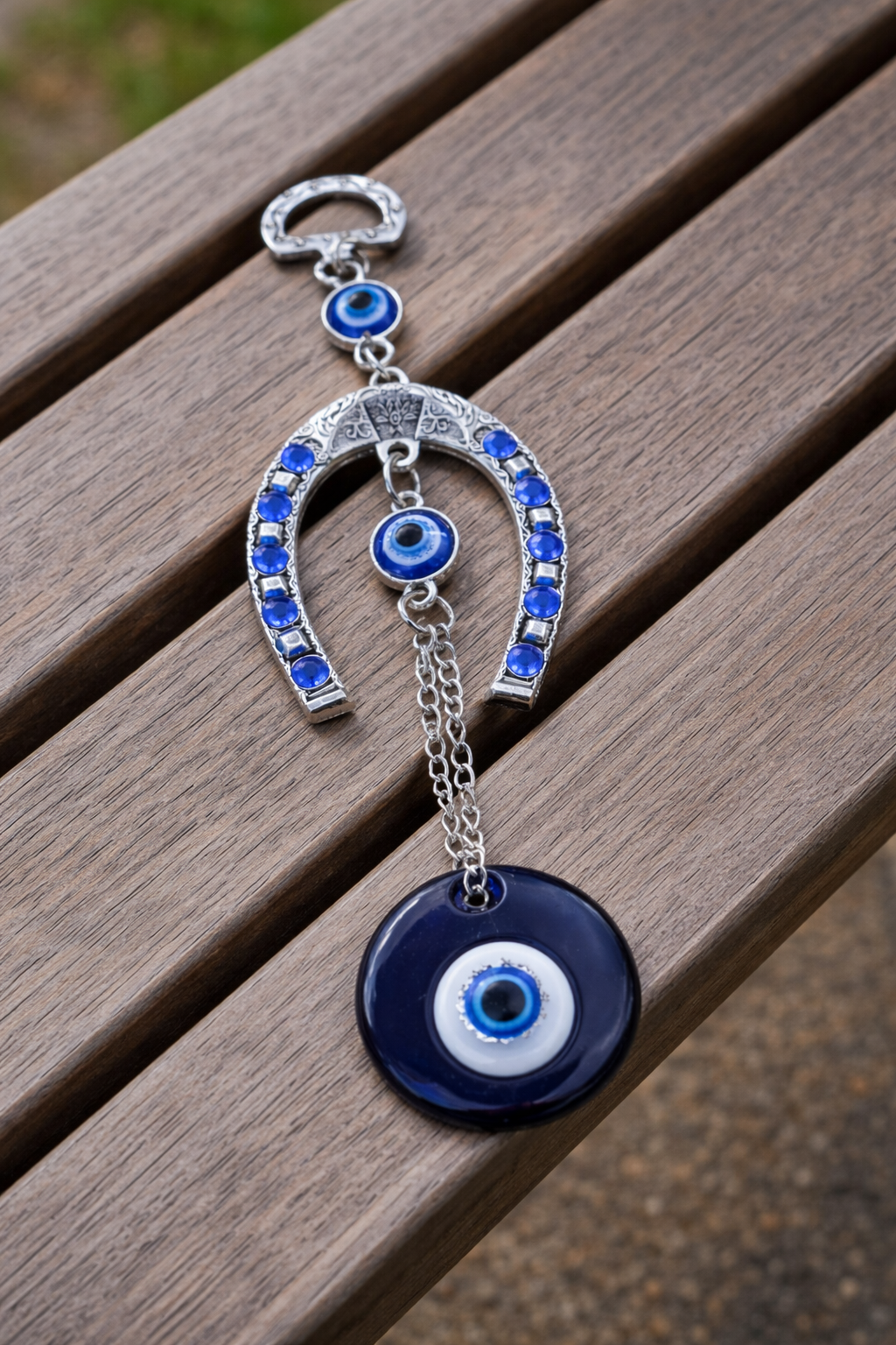 Evil Eye Horseshoe Charm