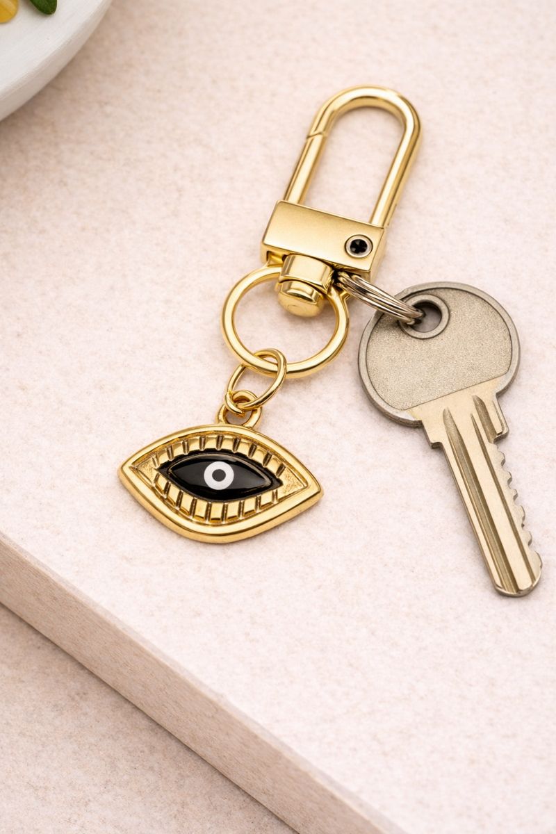 Evil Eye Gold Keyring