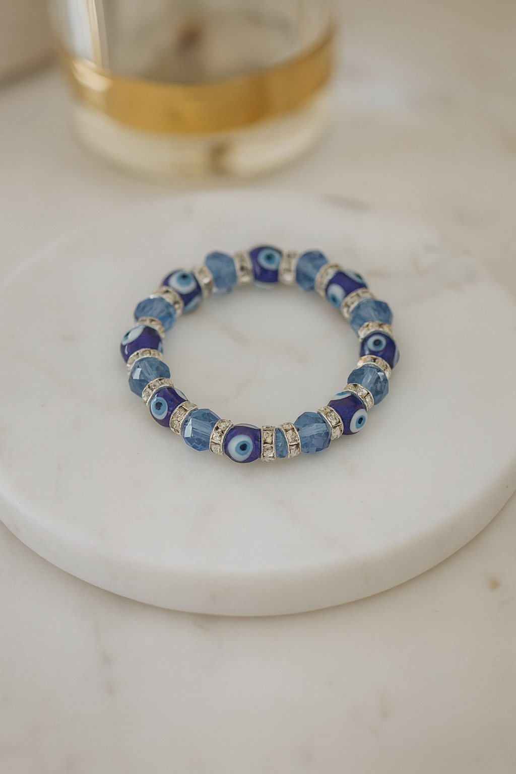 Evil Eye Bead Bracelet – String Glass Bracelet for Women (Code 8-57)