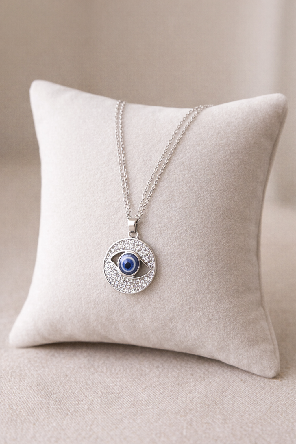 Evil Eye Pendant Necklace – Silver Elegance (Code 10-80)