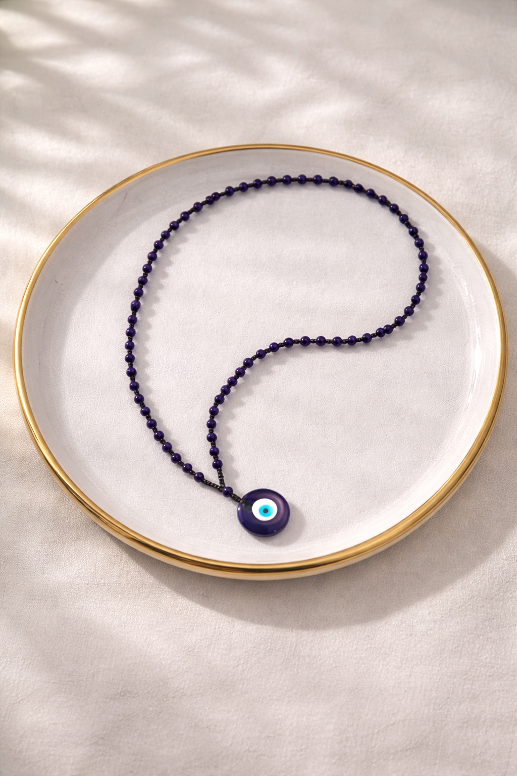 Blue Eye Pendant Necklace with Turquoise Beads