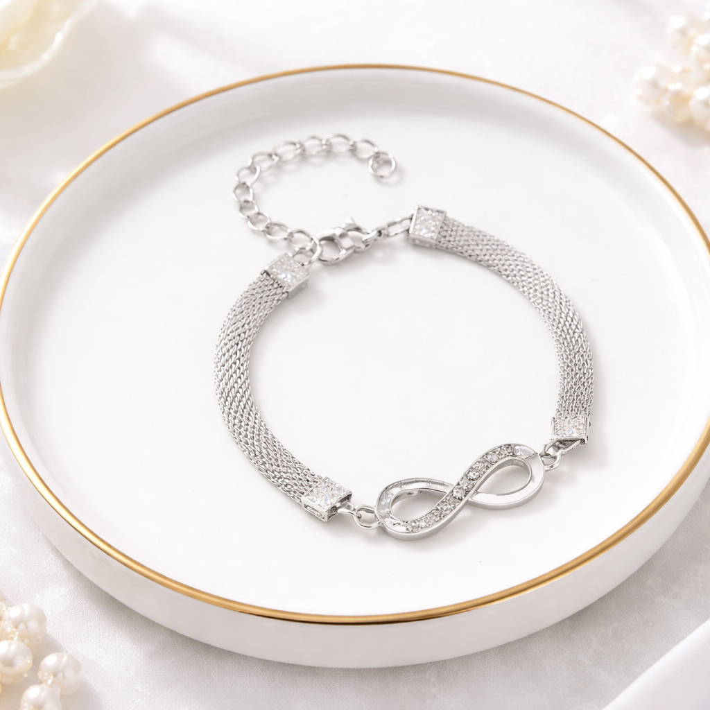 Silver Infinity Mesh Bracelet