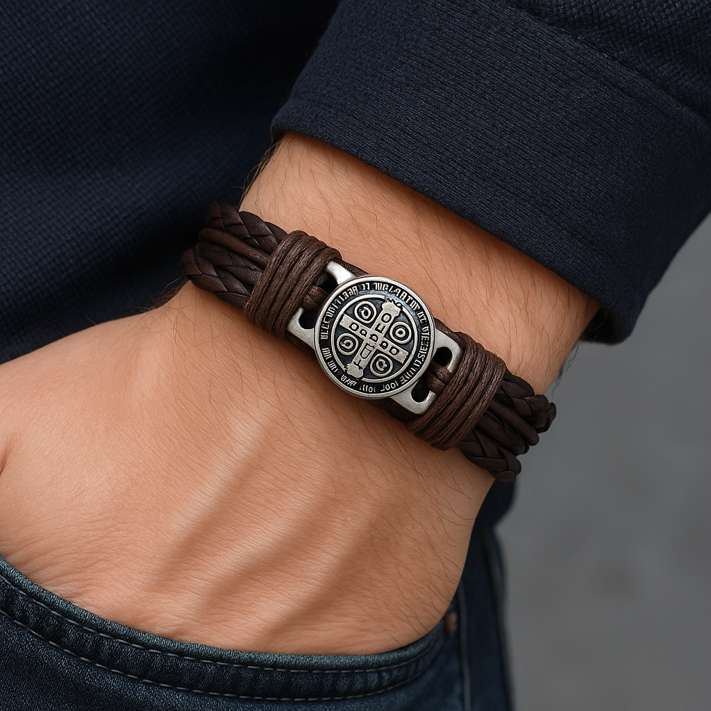 Leather Bracelet – Adjustable | Men’s Protection Bracelet (Code 5-33,34)