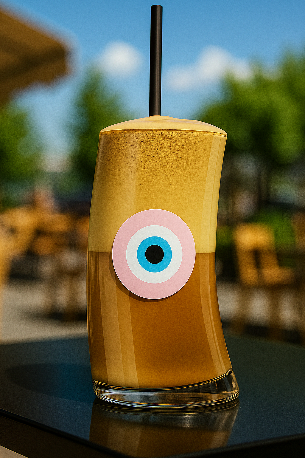 Evil Eye Frappe Glass