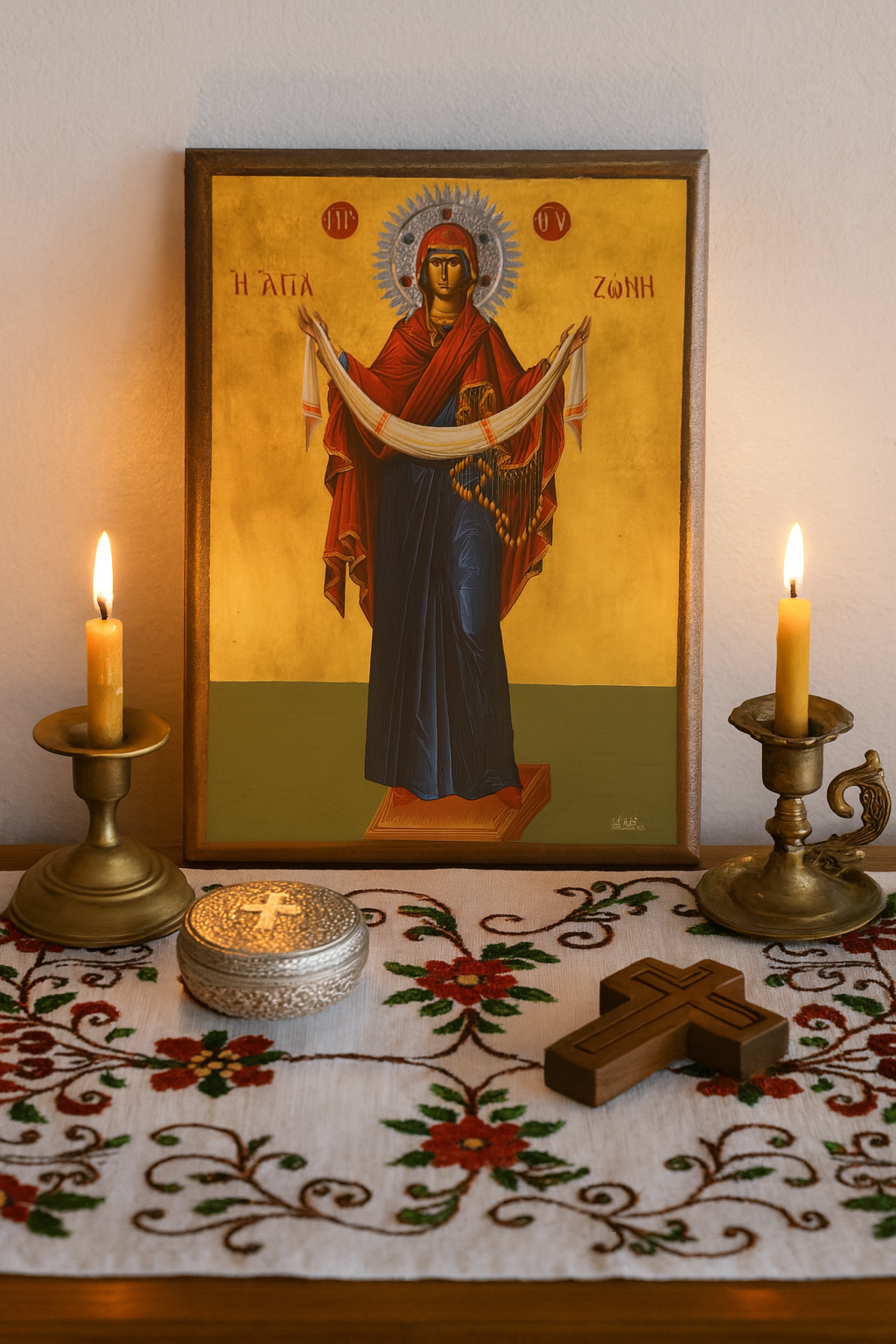 Η Αγία Ζώνη – The Holy Belt Icon 14x19