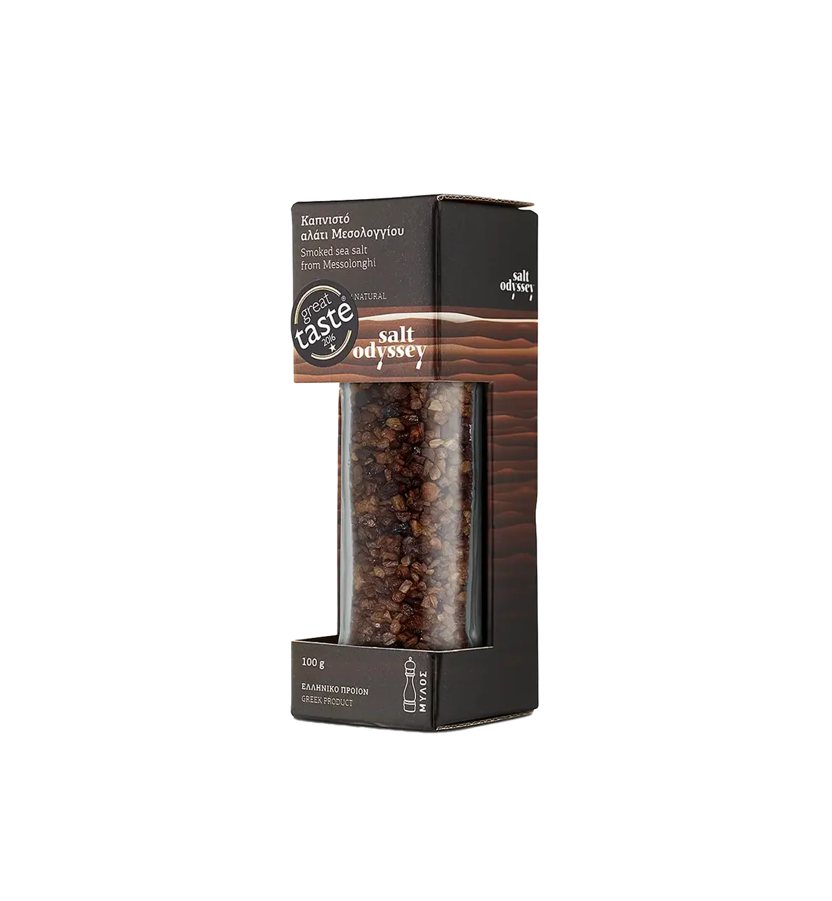 Salt Odyssey Coarse Sea Salt with Smoked Salt Mill 110g