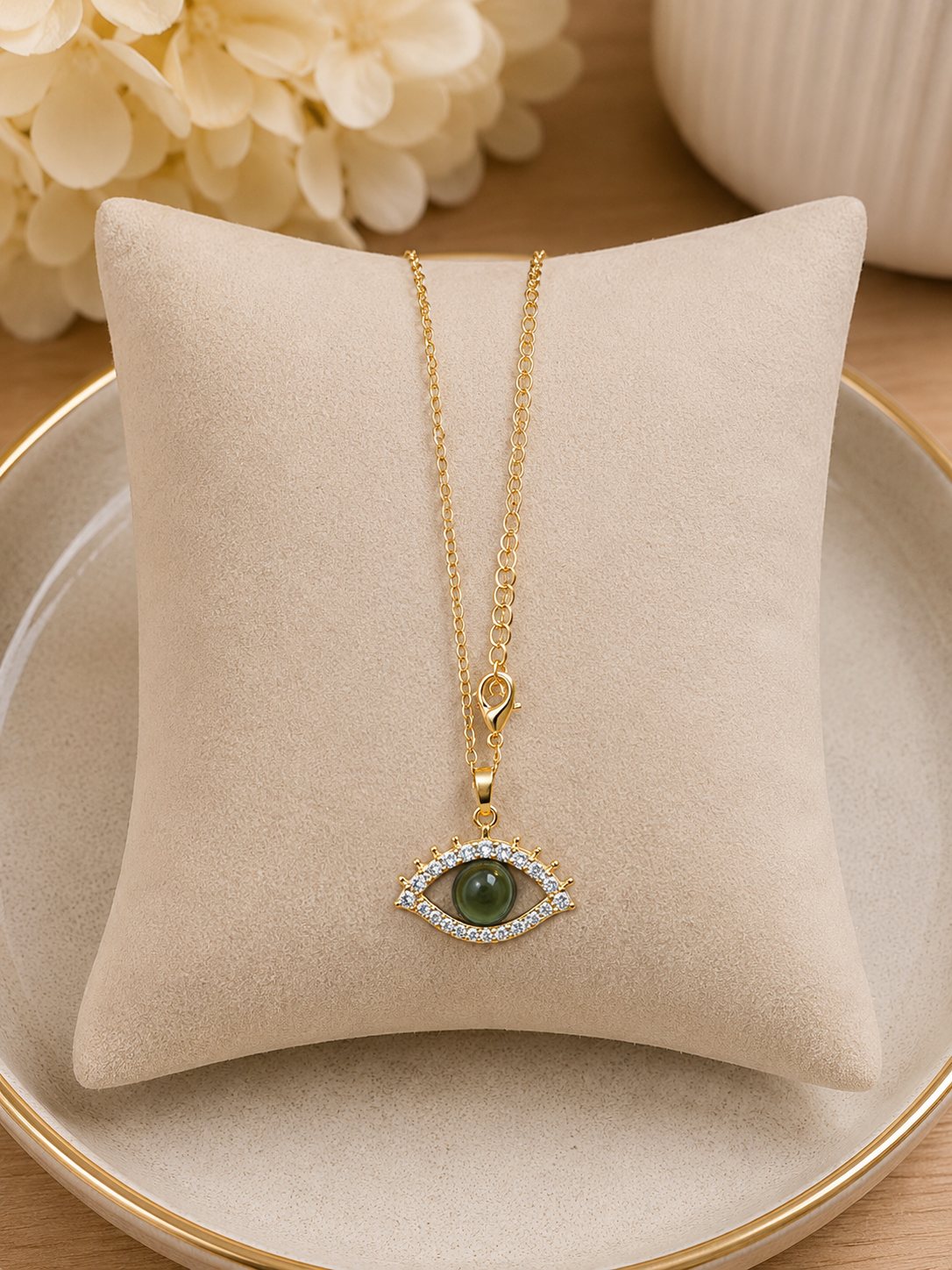 Gold-Plated Evil Eye Necklace