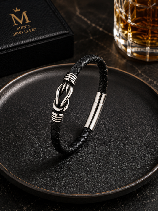 Men’s  Braided Leather Bracelet ( code 20-154)