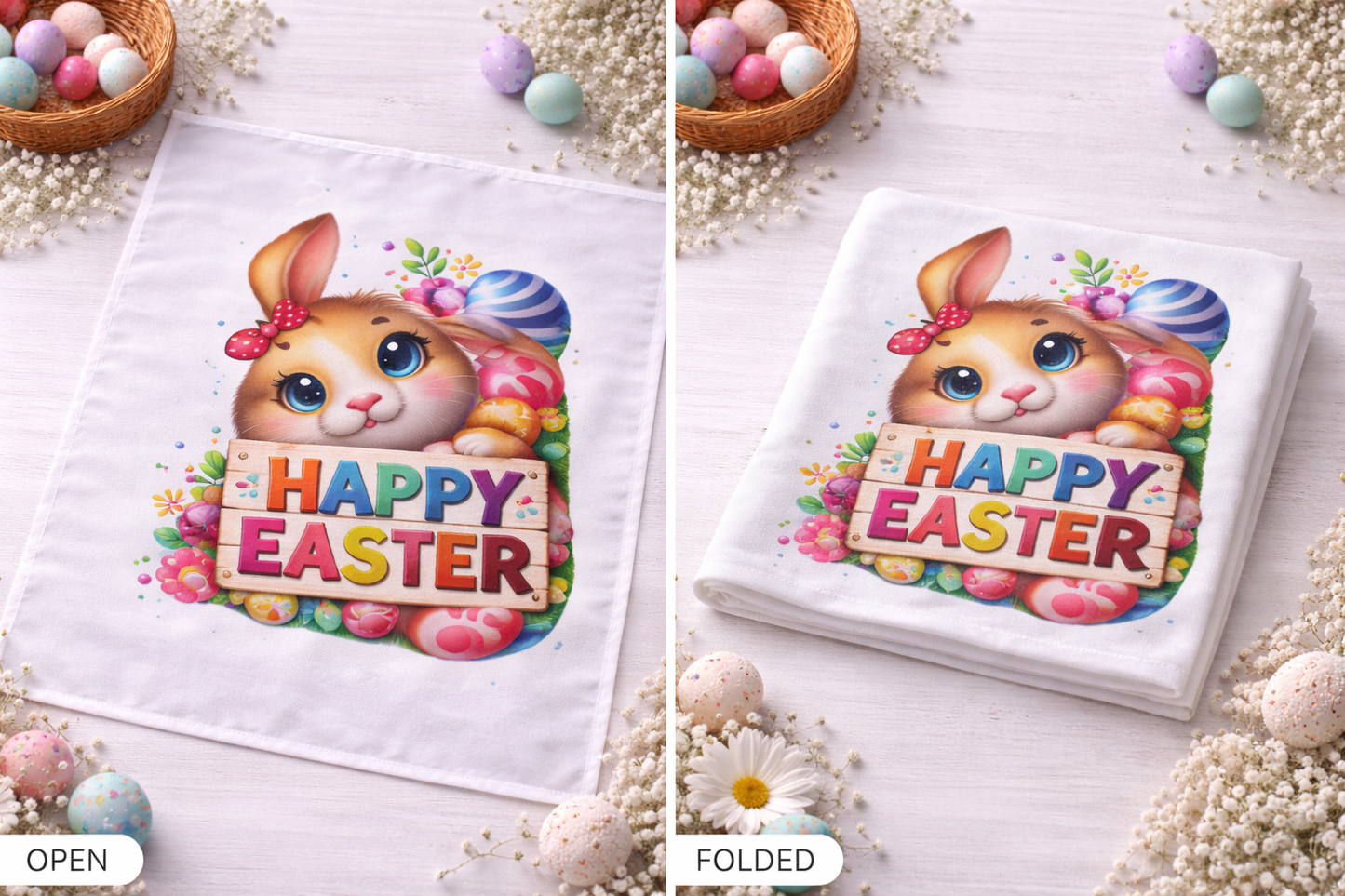 Easter Kitchen Towel – Festive Spring Design (Multiple Styles Available)
