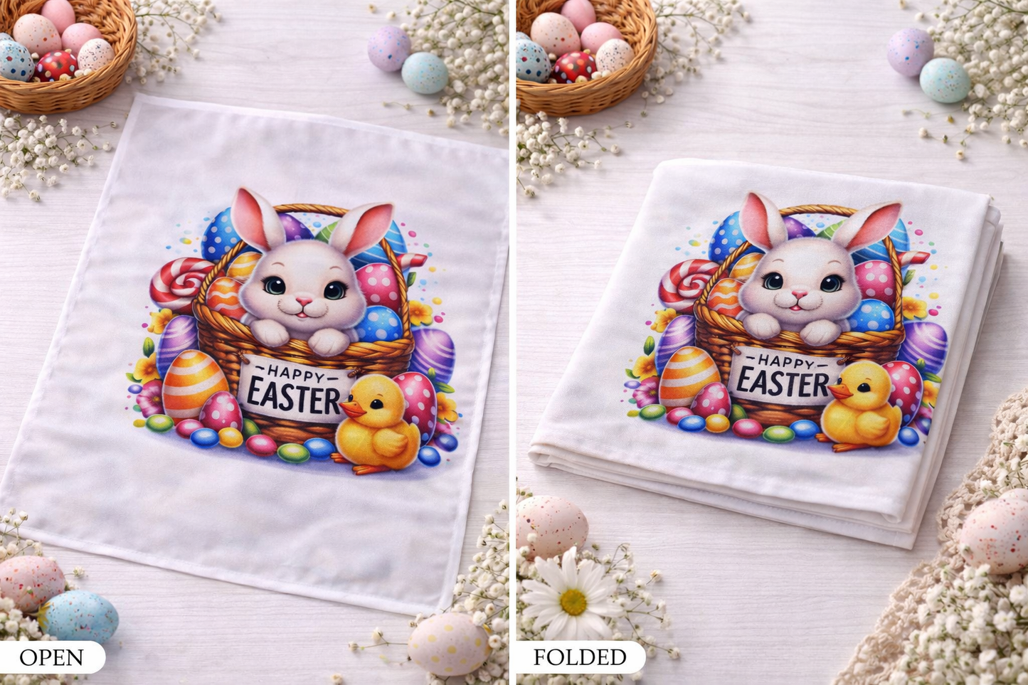 Easter Kitchen Towel – Festive Spring Design (Multiple Styles Available)
