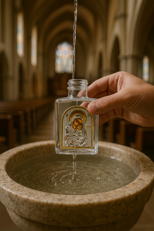 Gold Orthodox Icon Favor Bottle – Holy Mother & Child & Jesus 100ml