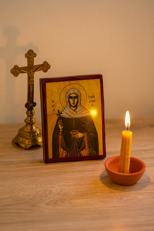Saint Paraskevi Icon –Wooden Plaque 13 × 17 cm