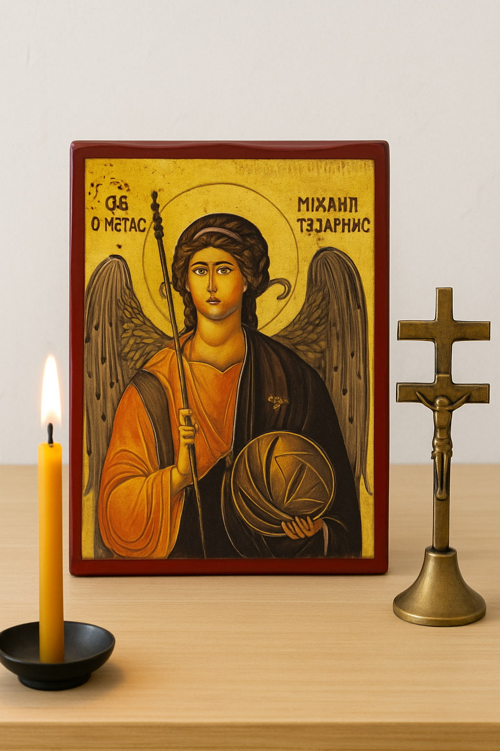 St. Michael – Wooden Plaque  13x17