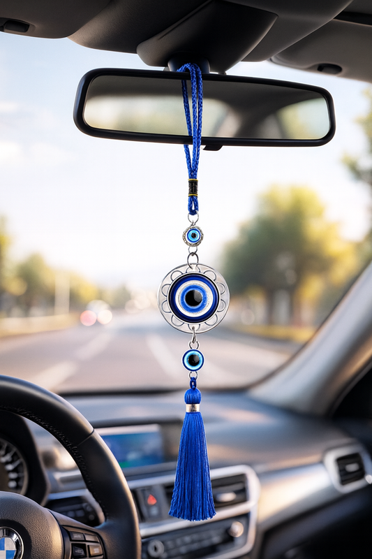 Evil Eye Car Hanging Ornament with Tassel