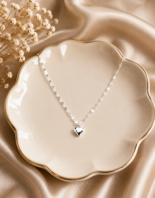 Silver Heart Pendant Necklace ( 19-150)