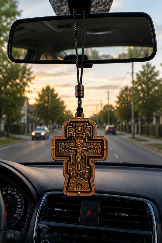 Orthodox Wooden Car Hanging Cross