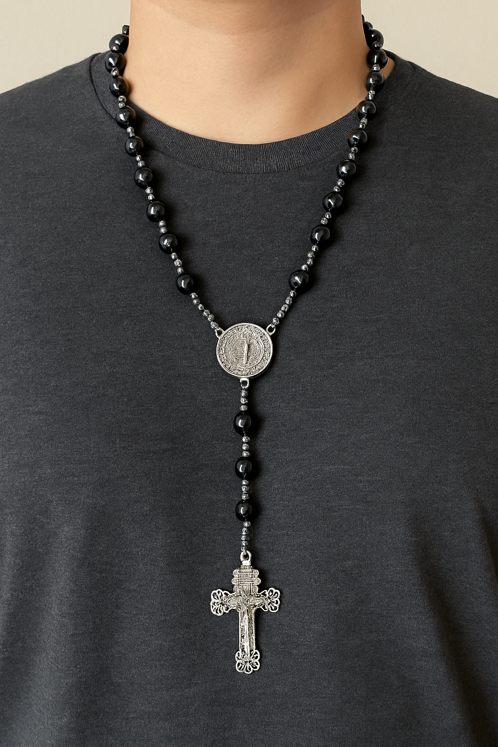 Hematite Rosary Beads – Catholic Rosary Necklace for Men & Women