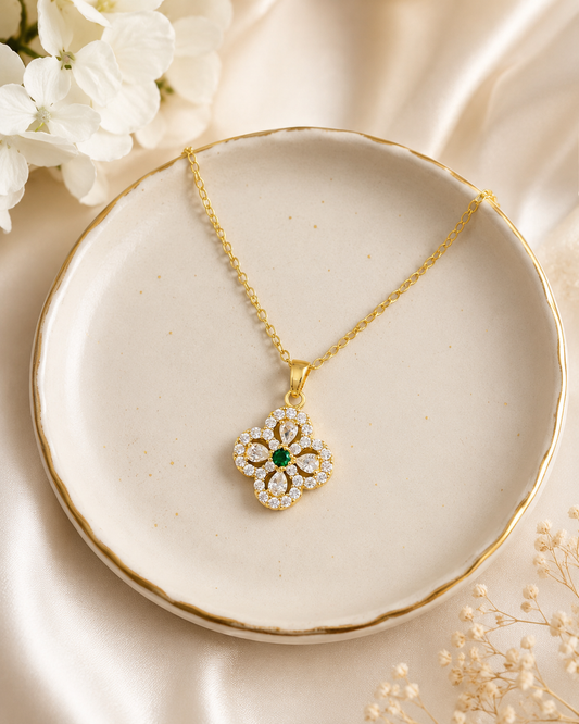 Emerald Bloom Pendant Necklace (code 19-151)
