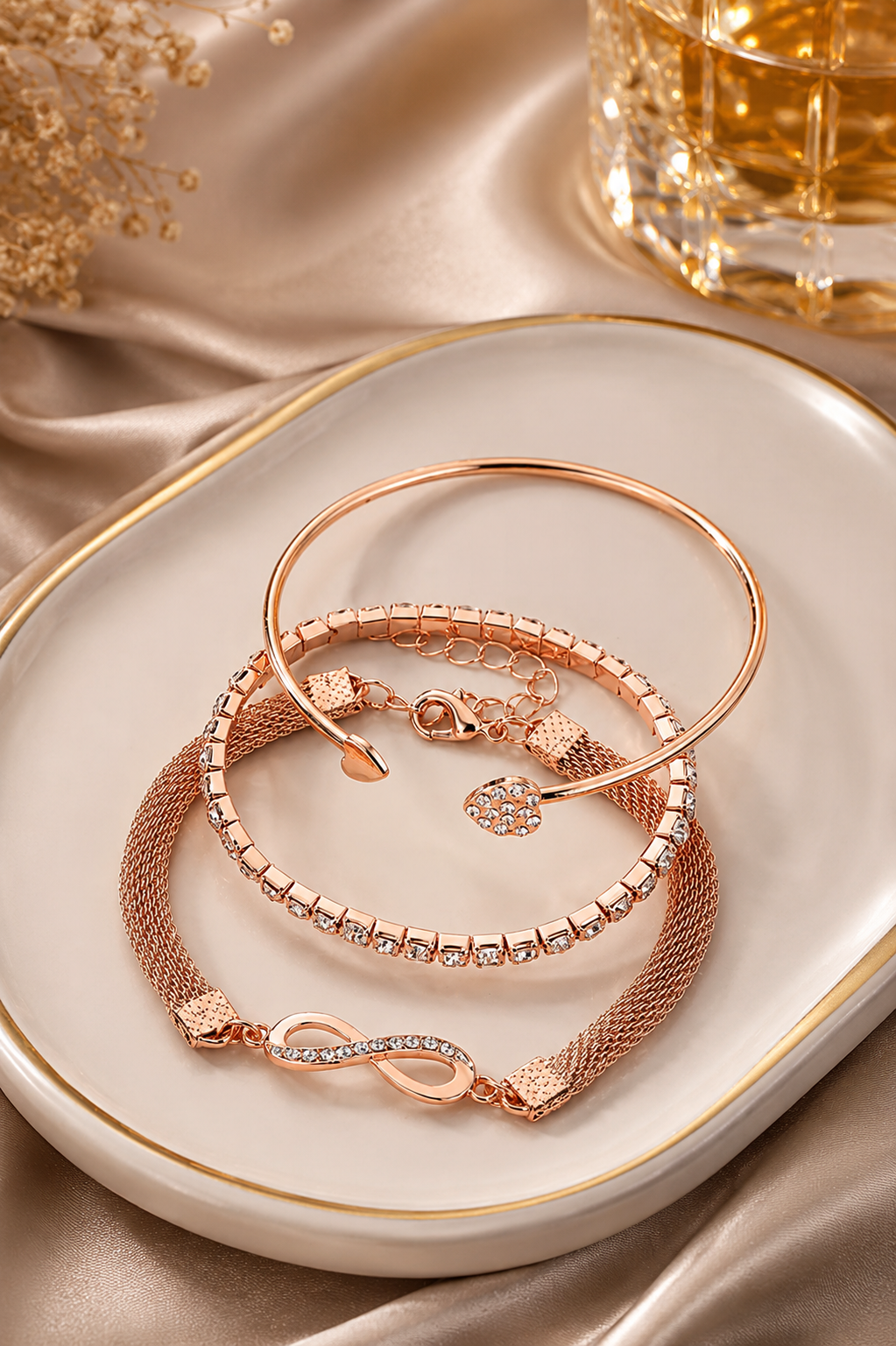 Rose Gold Bracelet Set (Code 20-153)