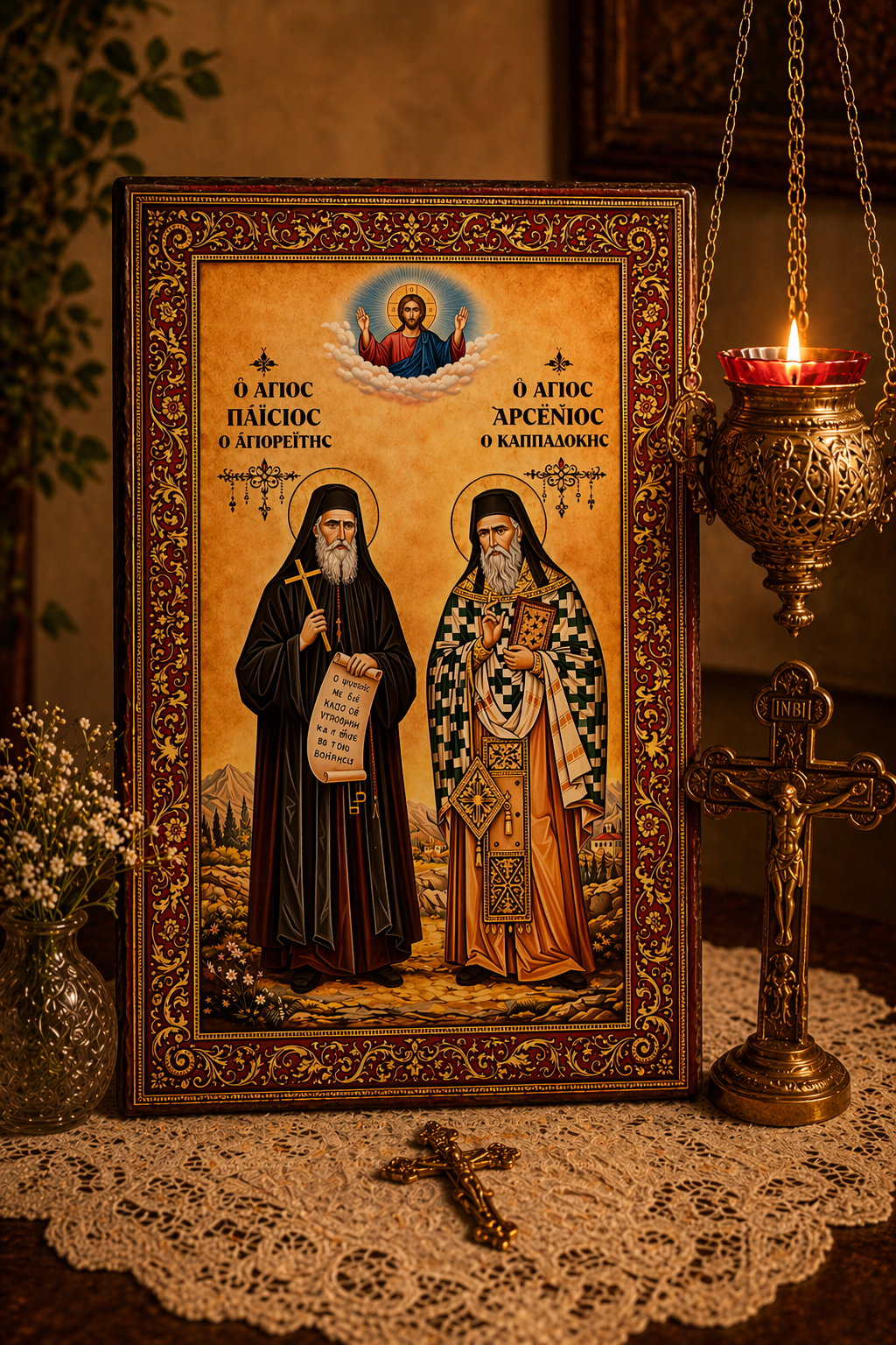 Saint Paisios & Saint Arsenios Orthodox Icon