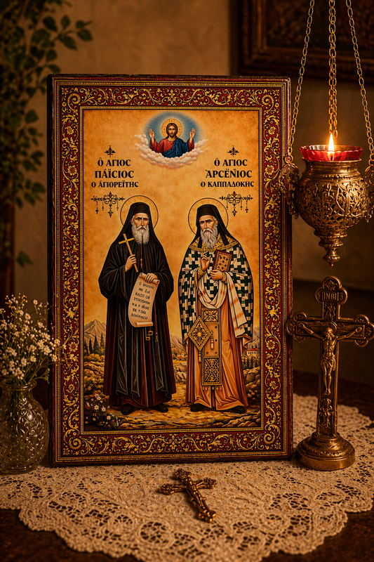Saint Paisios & Saint Arsenios Orthodox Icon