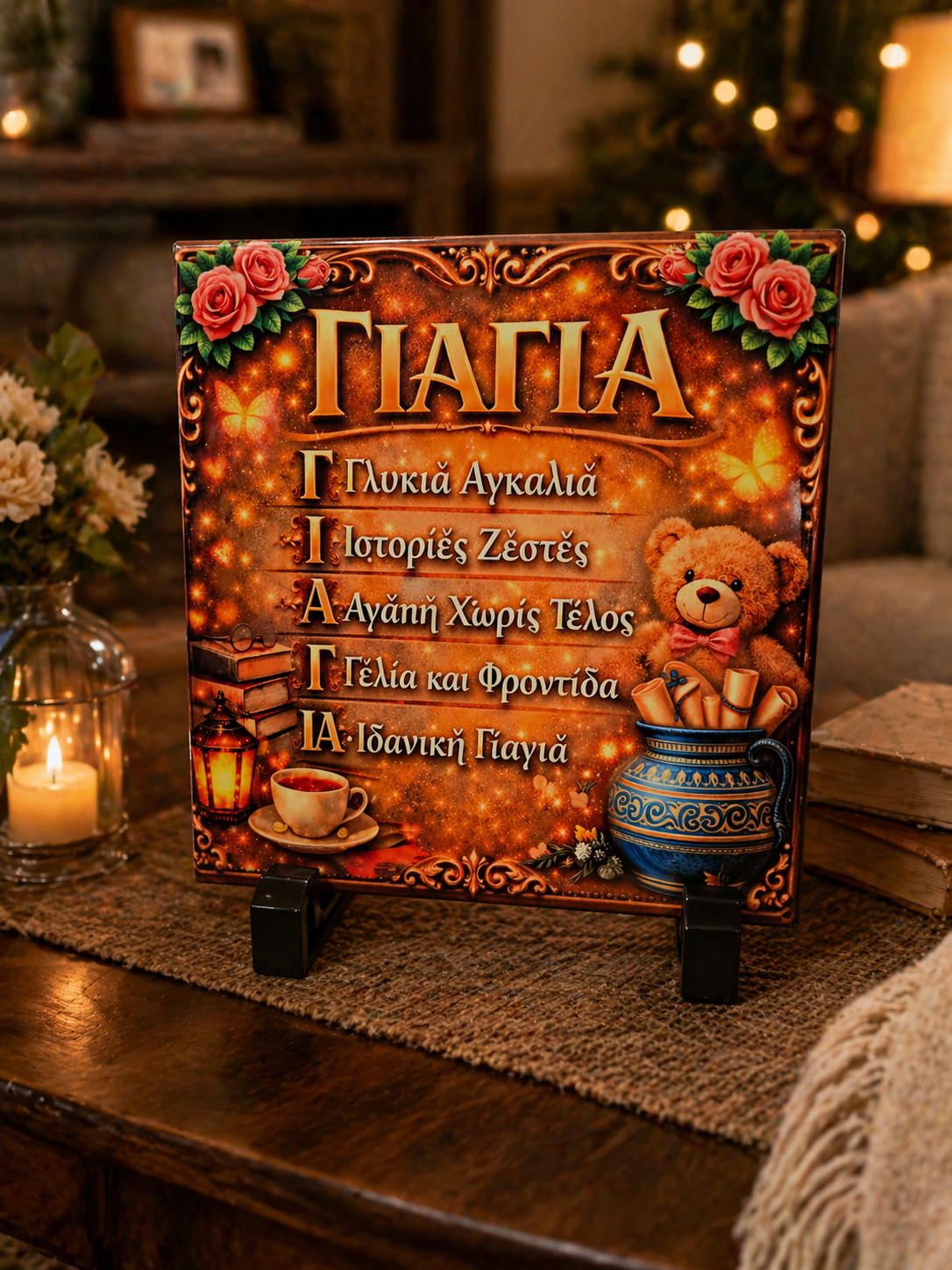 randmother (Γιαγιά) Decorative Plaque – Heartfelt Greek Gift