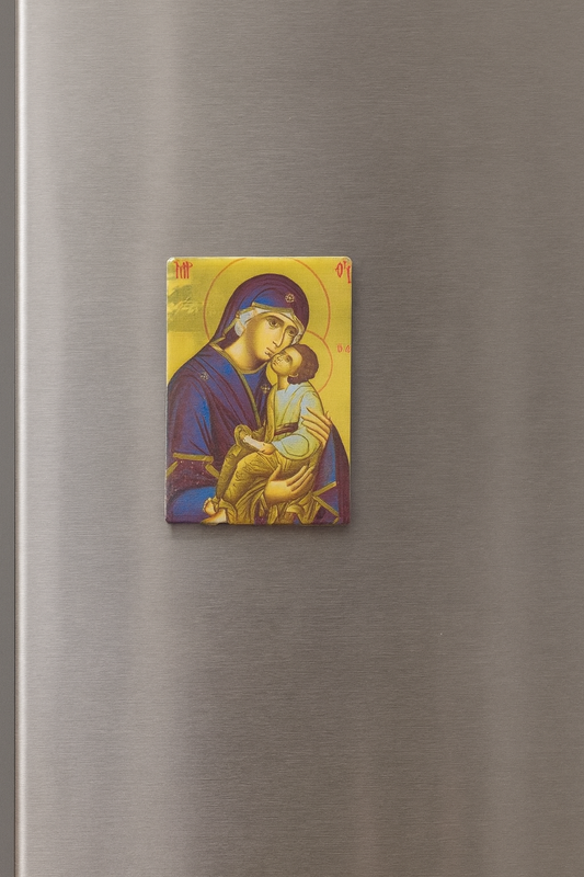Rectangle Holy Mother & Child Ceramic Magnet – Approx. 70 × 50 mm