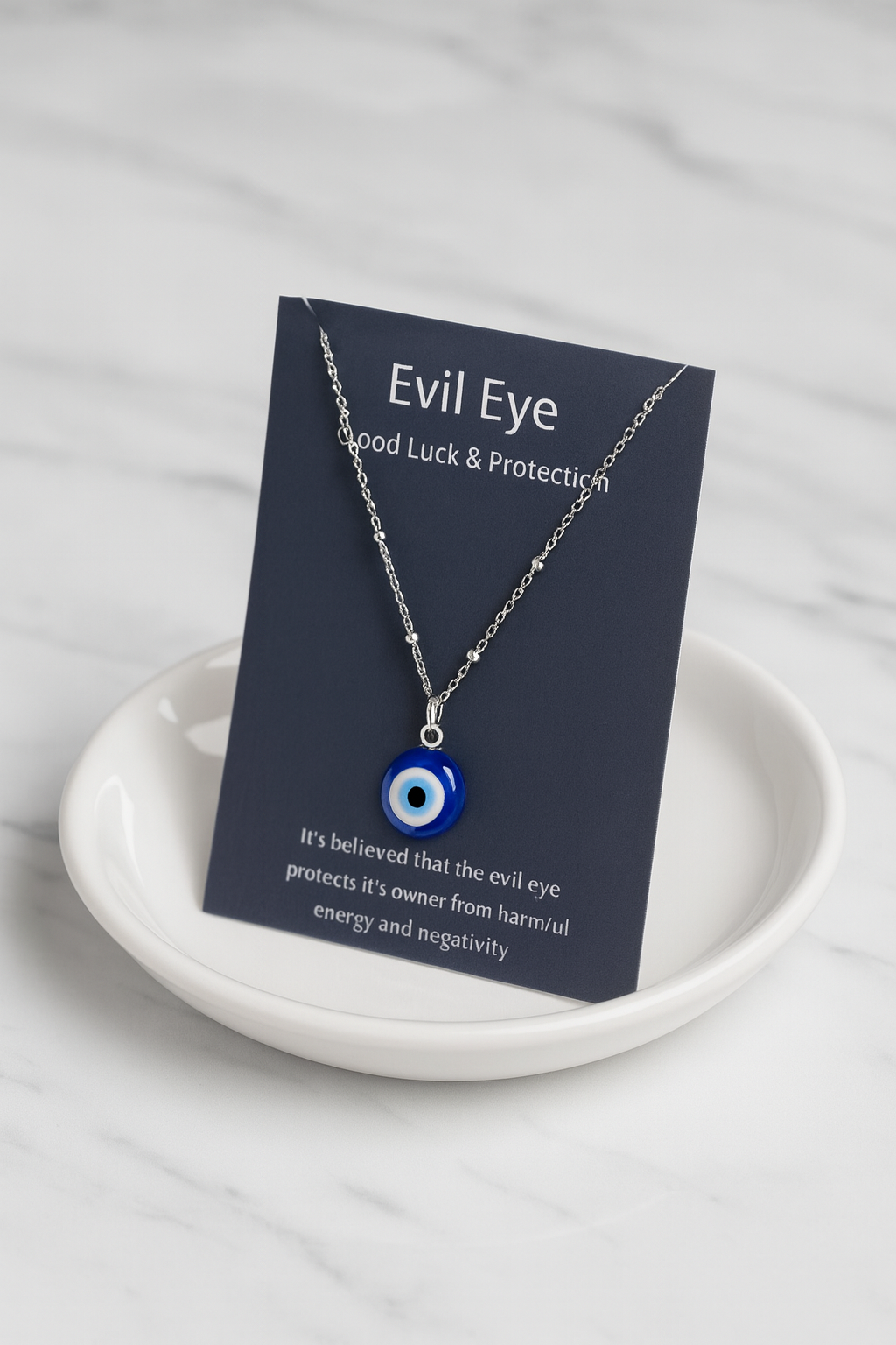 Elegant Evil Eye Pendant Necklace – Good Luck & Protection