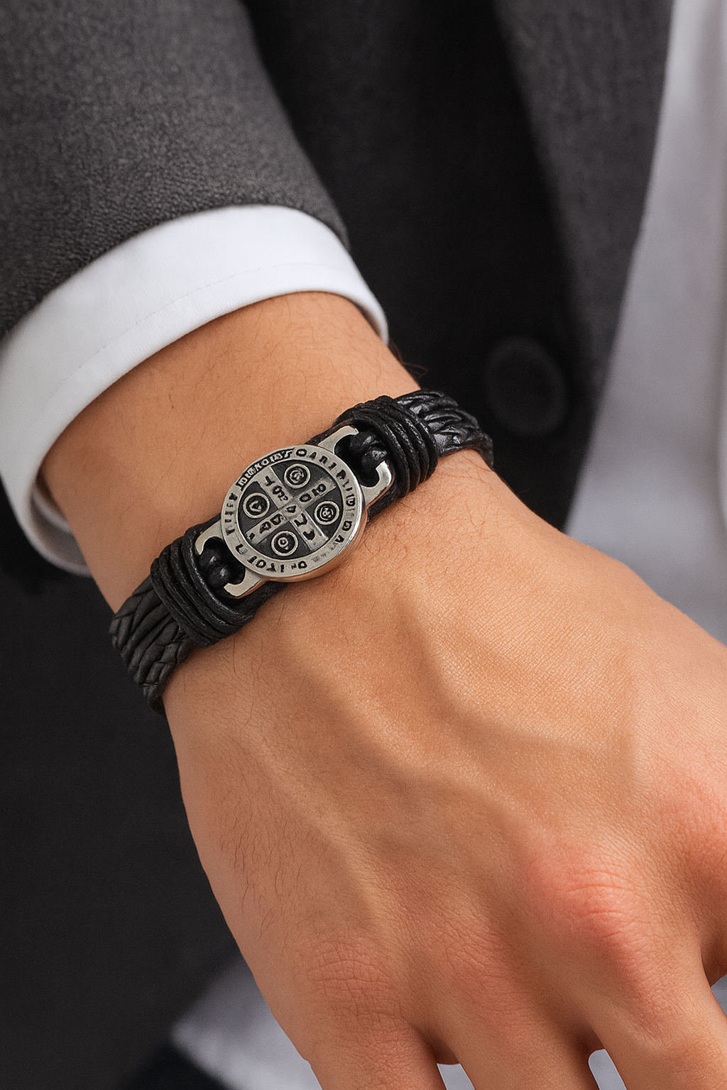 Leather Bracelet – Adjustable | Men’s Protection Bracelet (Code 5-33,34)