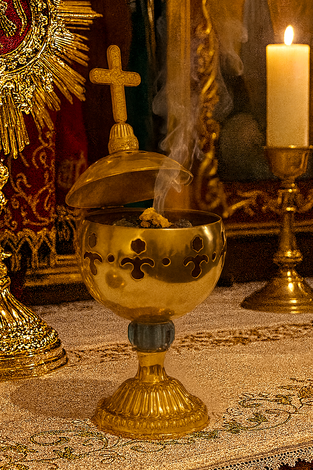 Traditional Golden Incense Holder