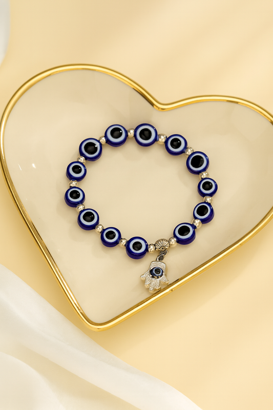 Evil Eye Beaded Bracelet with Pendant Charm ( Code 7 - 54)