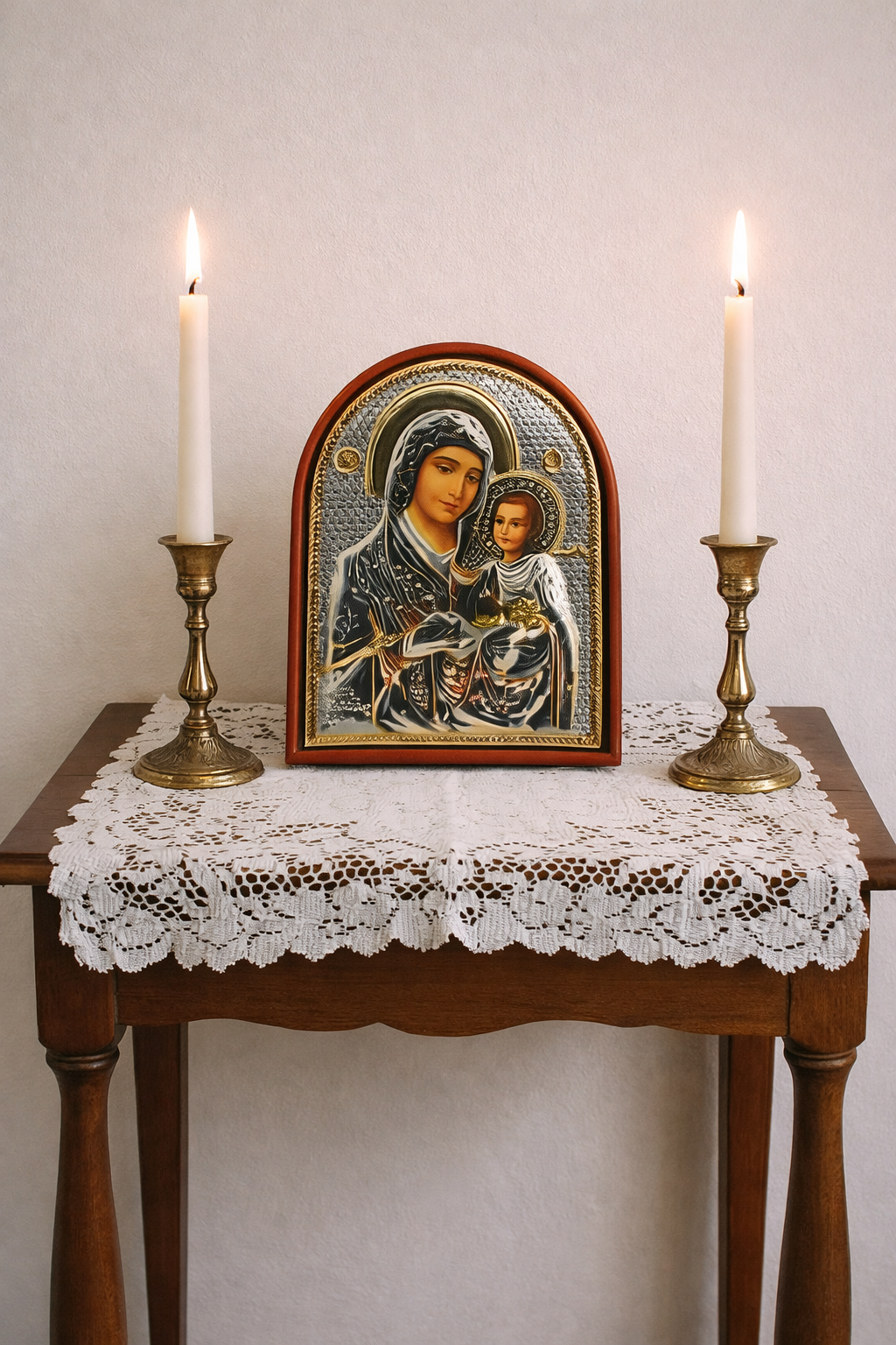 Orthodox Icon of the Virgin Mary and Child 6x5