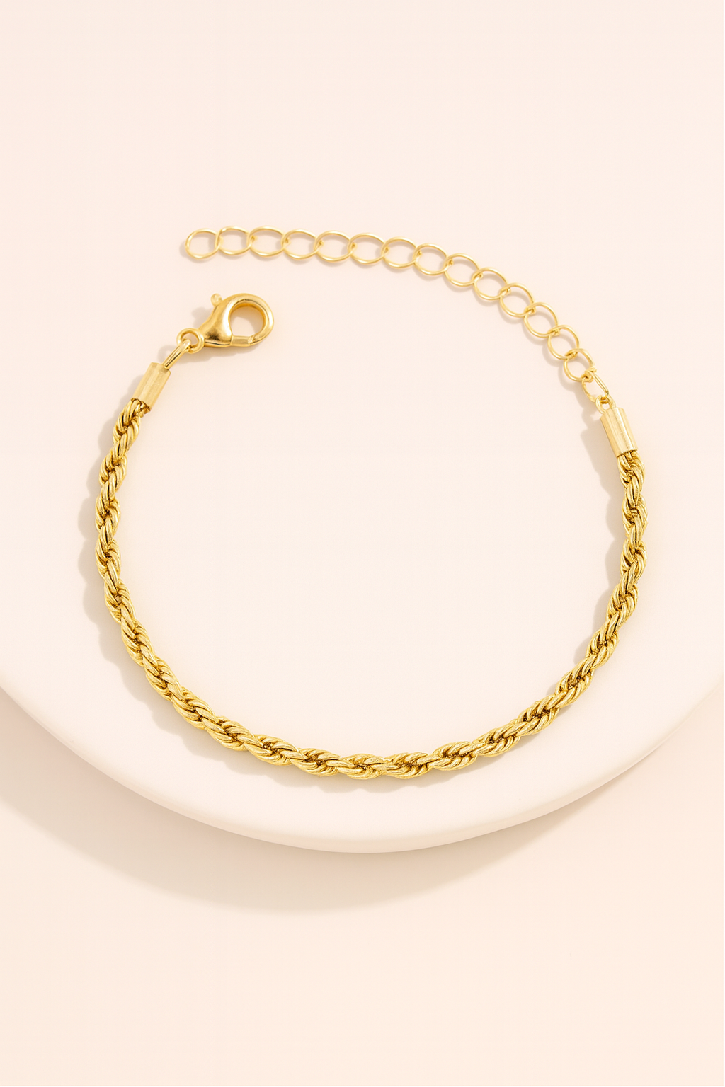 Elegant gold plated  twisted rope chain bracelet. (Code 8-63)