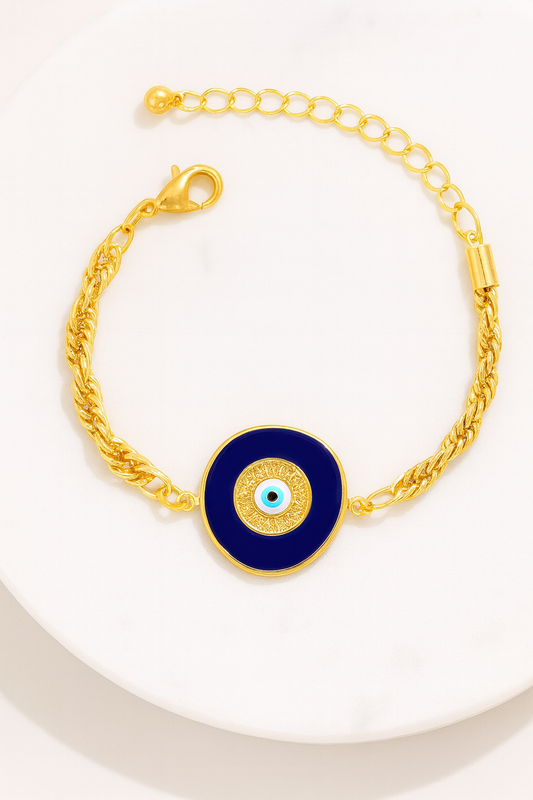 Elegant Evil Eye Gold Chain Bracelet