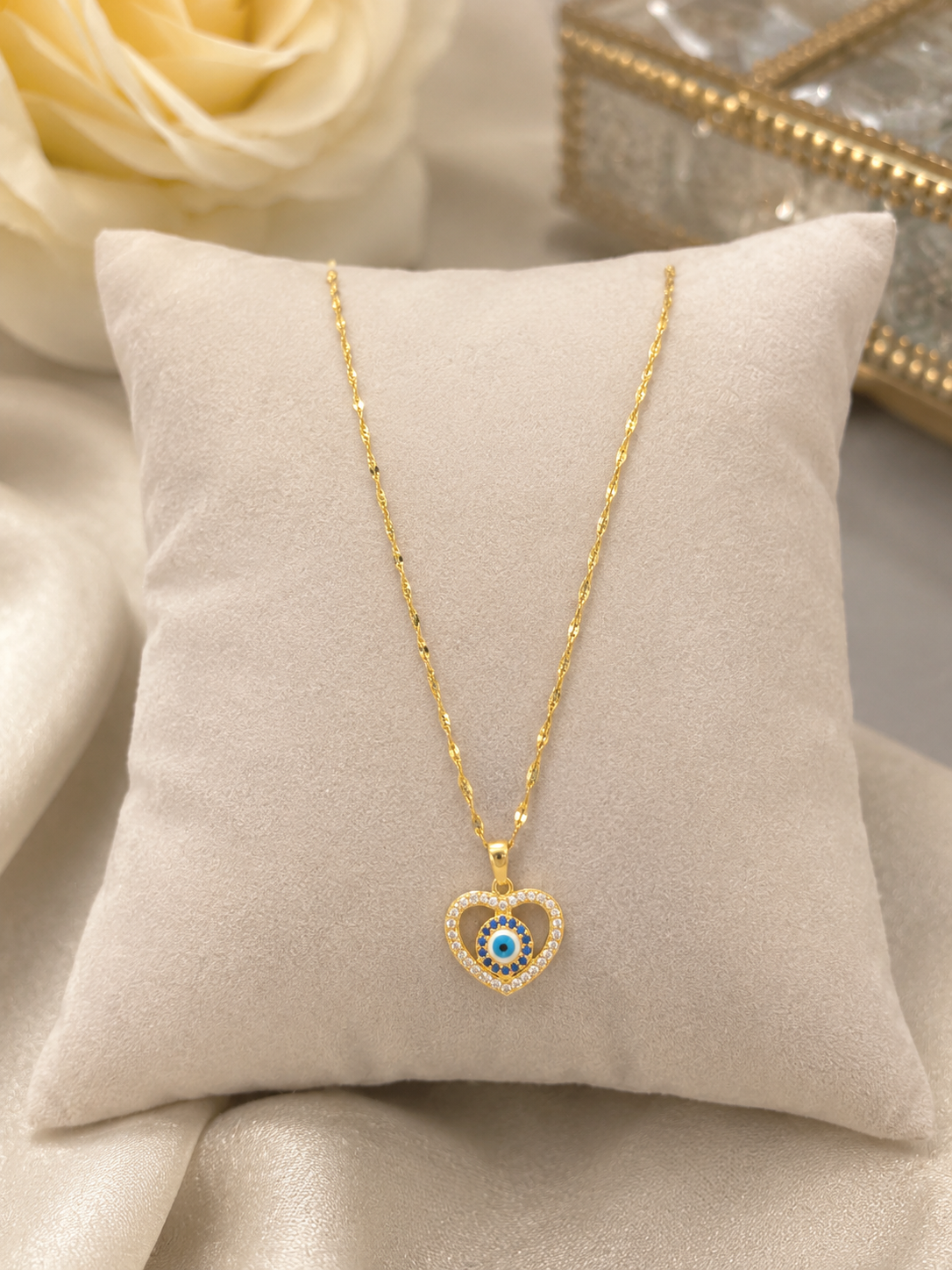 Heart Evil Eye Necklace