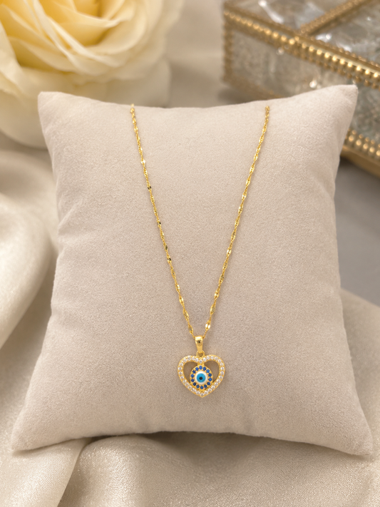 Heart Evil Eye Necklace