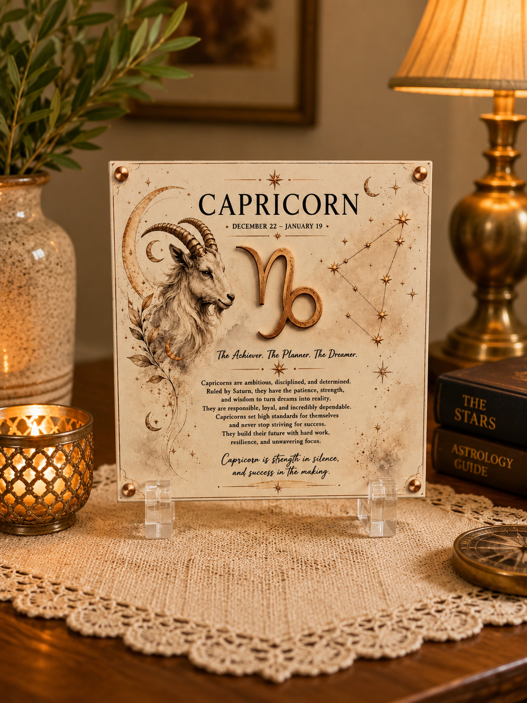 Capricorn Zodiac Sign Decorative Plaque 10x10