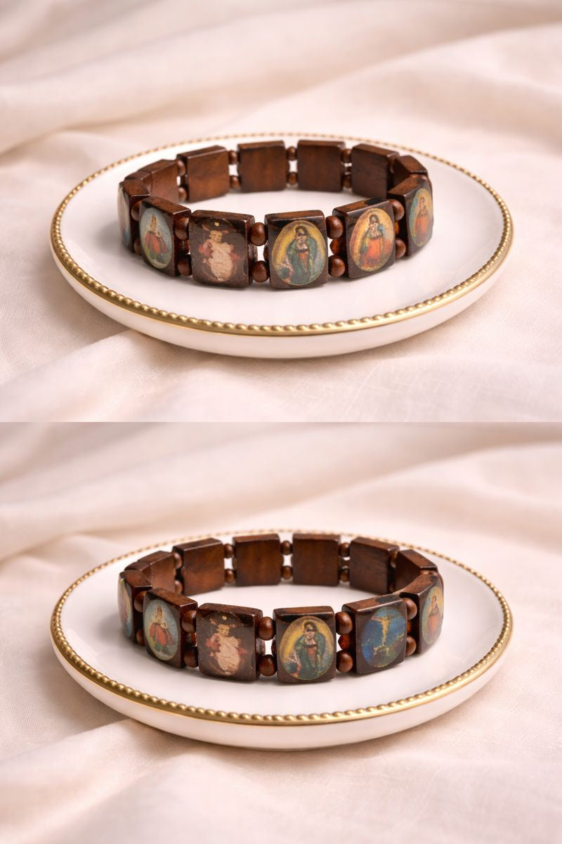Wooden Icon Bracelet – Sacred Imagery Collection